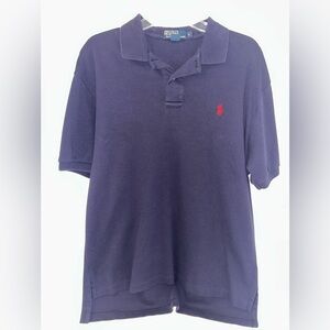 Polo Ralph Lauren men's Vintage navy blue soft cotton‎ 3 button polo size Large